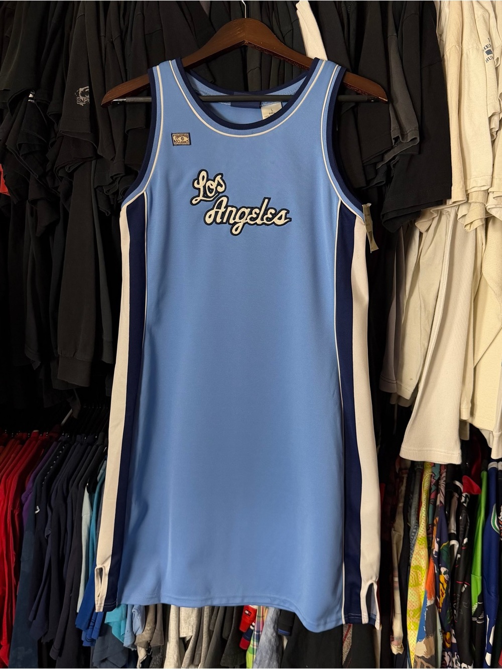 Hardwood Classics Lakers Jersey Dress Womens Large Blue NBA Vintage 00s NWT Y2K